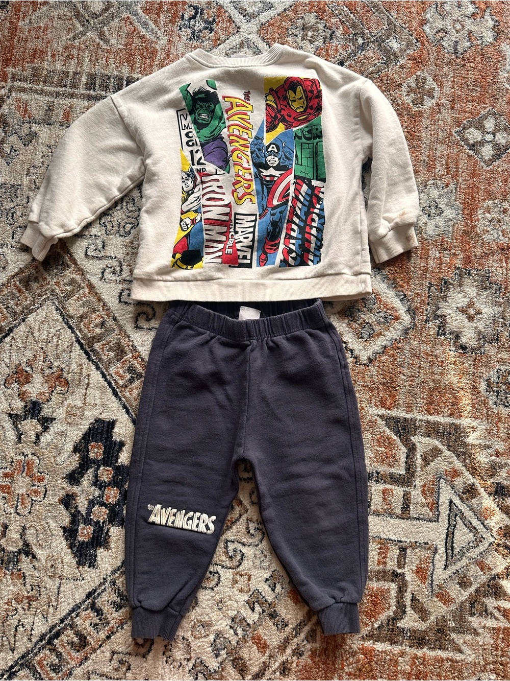 Zara Kids Navy Blue Marvel Sweatshirt/ Jogger Set